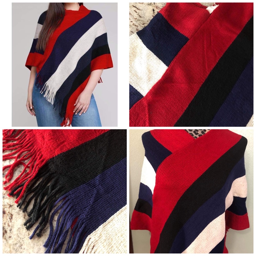 Women curvy one size winter scarf or Poncho